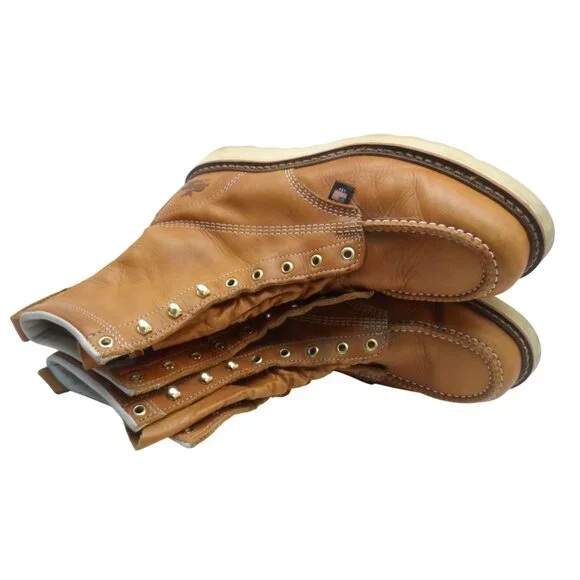 Thorogood Men's 8" Moc Toe Wedge Work Boots 814-4201 (USA) Tobacco 11.5 2E - Picture 4 of 8